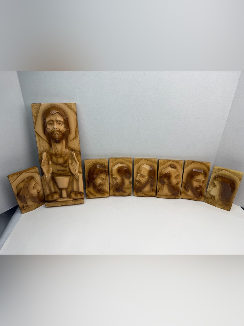 7 Disciples (APOSTLES)& Jesus 3D Plaque Carved Raised Wall Decor